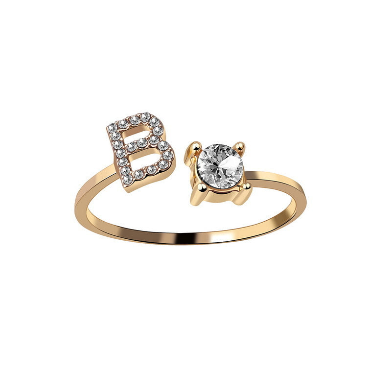 New Design Adjustable 26 Initial Letter Ring Fashion Jewelry For Women Simple Elegant Jewelry New Design Adjustable 26 Initial Letter Ring Fashion Jewelry For Women Simple Elegant Jewelry